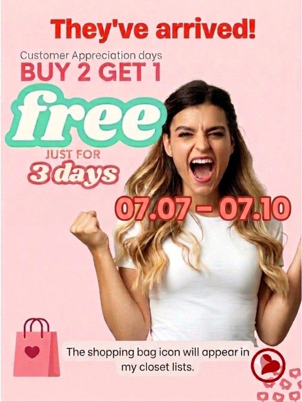 BUY 2 GET 1 FREE-Mix&Match Until 07.10 11pm Arrived!-customer appreciation days!